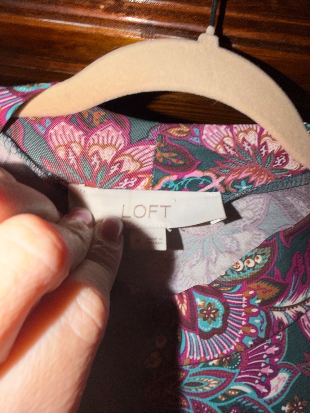 LOFT Purple Floral Long-Sleeve Maxi Dress - Picture 4 of 4